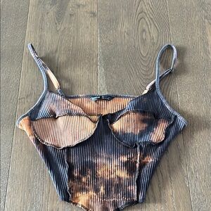 Shein Tie-Dye Strappy Cropped Top